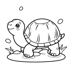 Funny Turtle illustration for kids books