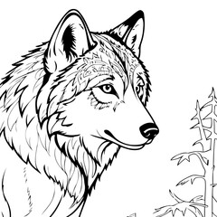 Funny Wolf for kids coloring book