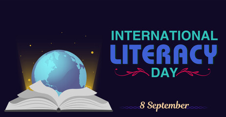 International Literacy Day, 8 September. Campaign or celebration banner design