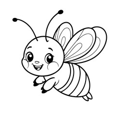 Joyful Bee for kids coloring book