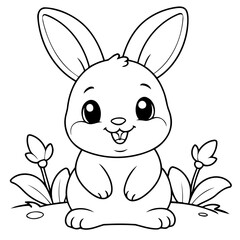 Joyful Bunny coloring book design