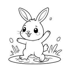 Joyful Bunny illustration for kids books