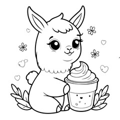Joyful Llama for toddlers coloring book
