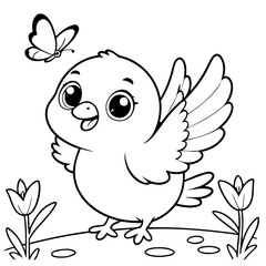 Joyful Pigeon for toddlers coloring book