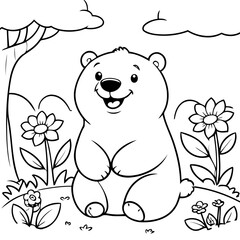 Joyful Polarbear coloring book design
