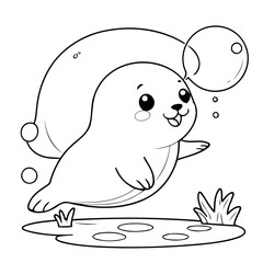 Joyful Seal coloring book design