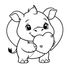 Joyful Rhino illustration for kids books