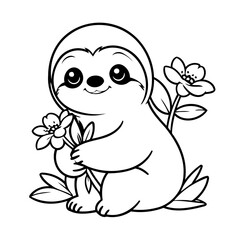 Obraz premium Joyful Sloth for kids books