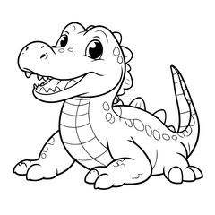 Simple Alligator illustration for kids books