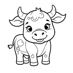 Obraz premium Simple Cow coloring book design