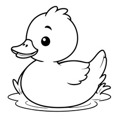 Simple Duck coloring book design