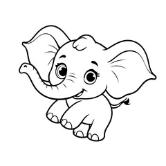 Simple Elephant for kids coloring book