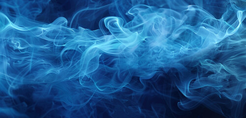 Obraz premium Azure smoke waves in mesmerizing, ethereal motion.
