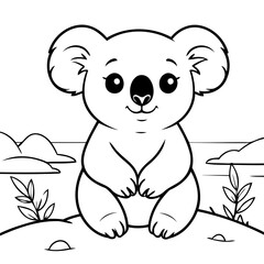 Simple Koala coloring book design
