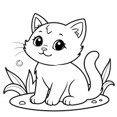 Simple Kitten for toddlers coloring book