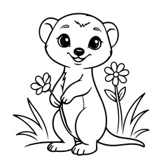 Simple Meerkat illustration for kids books