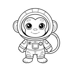 Simple Monkey for toddlers coloring book