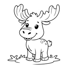 Fototapeta premium Simple Moose for children books