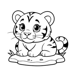 Simple Tiger illustration for kids books