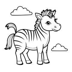 Simple Zebra illustration for coloring book