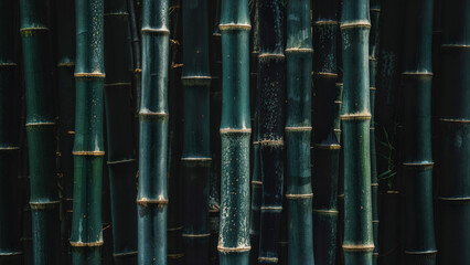 Obraz premium Sub-tropical evergreen bamboo culms and nodes pattern with up-close surface texture.