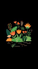 Artistic Online Store Logo with Garden Background Generative AI