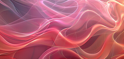 Fototapeta premium Coral fractal waves rippling elegantly, evoking motion in sleek artworks.