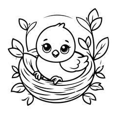 Adorable Bird drawing for toddlers