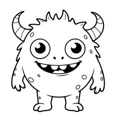 Fototapeta premium Adorable monster doodle colouring book cover design