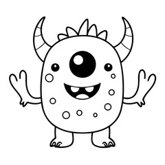 Adorable monster illustration for kids page