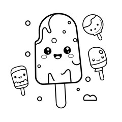 Adorable Popsicle doodle for kids page