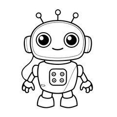 Adorable Robot drawing for children books
