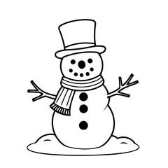 Adorable Snowman for toddlers coloring page