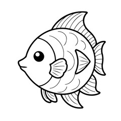 Amazing Fish drawing illustration for coloring page