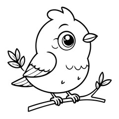 Cartoon Bird drawing for children page