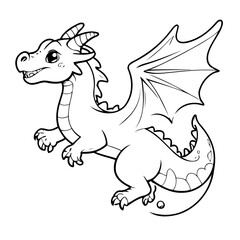 Cartoon Dragon drawing for kids page