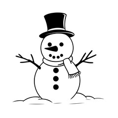 Cartoon Snowman drawing for toddlers