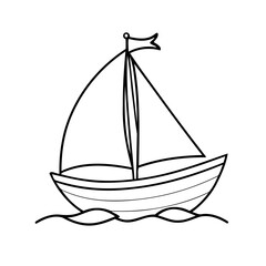 Cartoon Sailboat for children page