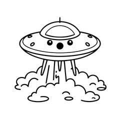 Cartoon UFO doodle for toddlers book