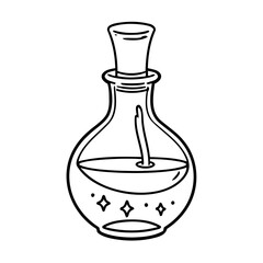Cute magic potion for toddlers colouring page