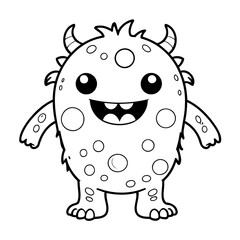 Cute monster doodle for children page