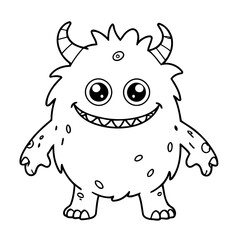 Cute monster drawing colouring book cover design