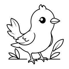Funny Bird for toddlers coloring page