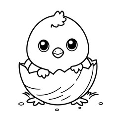 Funny Chick Hatching drawing for toddlers book