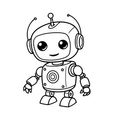 Funny Robot for kids coloring books