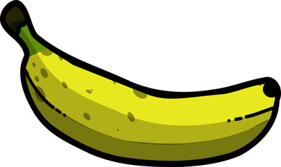 A cute vector illustration of a yellow banana.