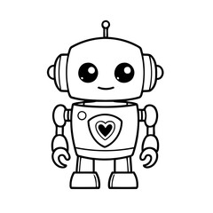 Joyful Robot for toddlers coloring books