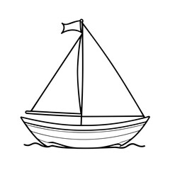 Joyful Sailboat for kids colouring page