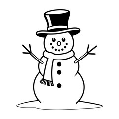 Joyful Snowman illustration for kids page