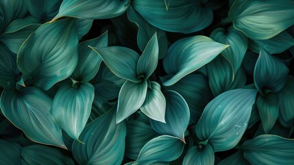 Close up macro photograph of artistic green leaves in an abstract design